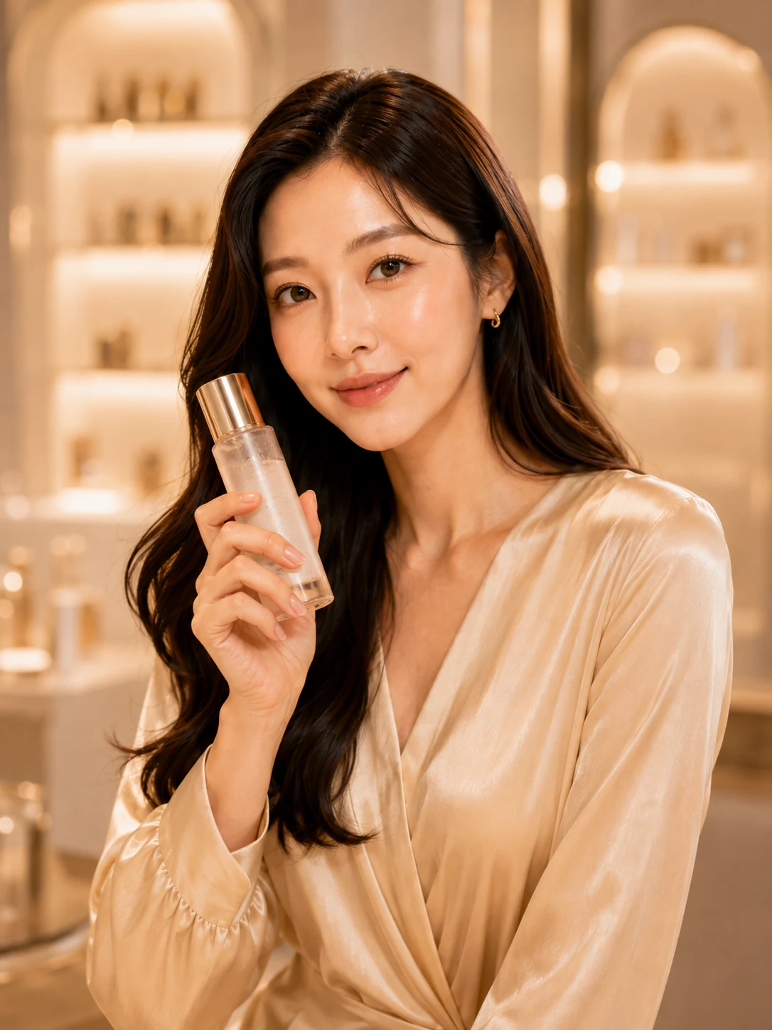 LIVE販売で韓国コスメを紹介するイメージ